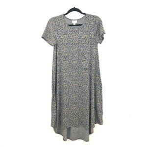 LuLaRoe XXS Minnie Mouse Print Gray & Yellow Short Sleeve Swing Dress Shift Rare